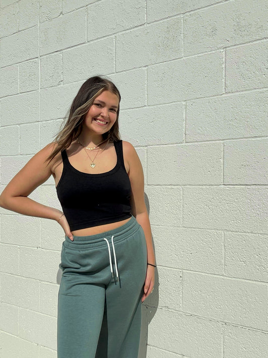 Seamless Black Tank Top