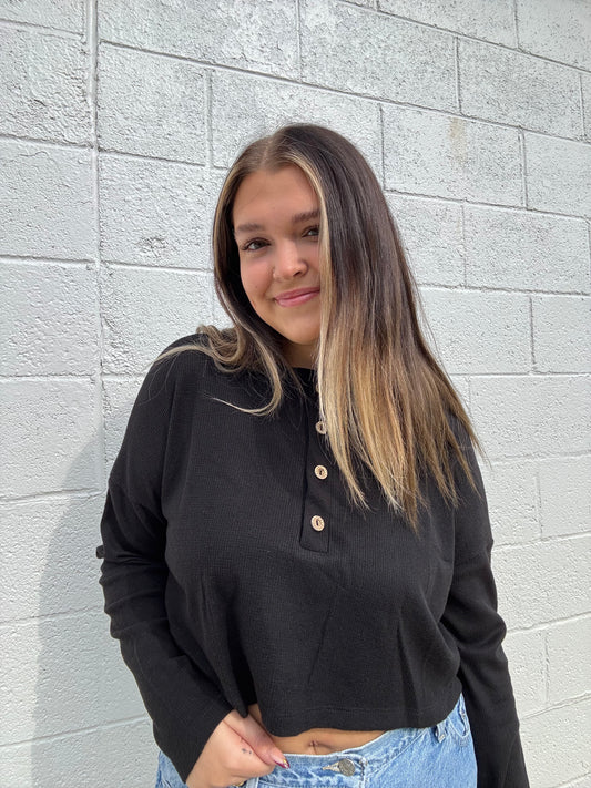 Black Soft Knit Long Sleeve