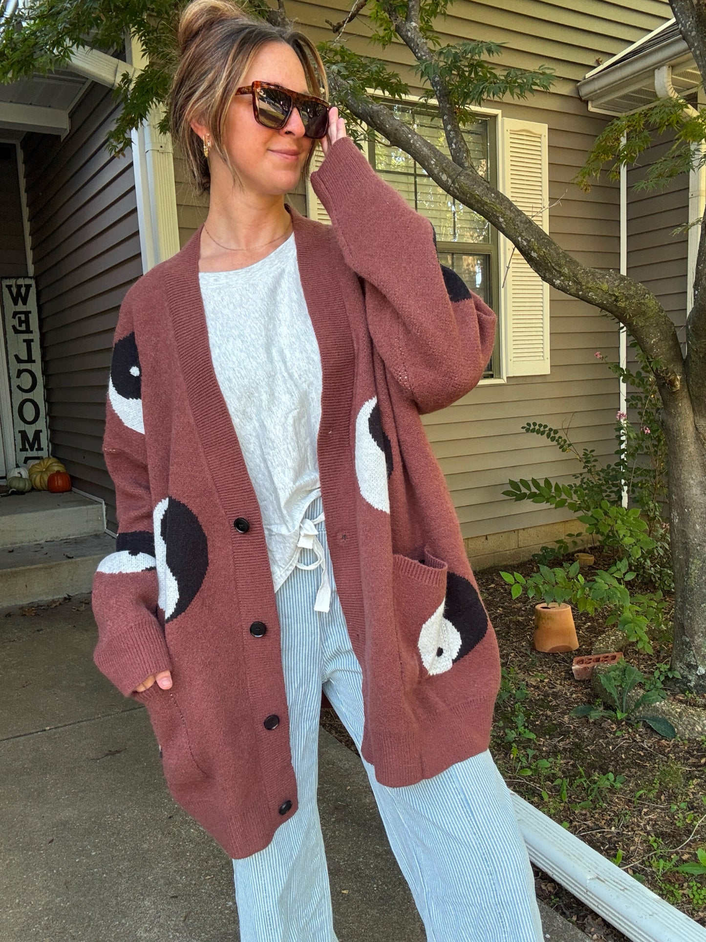 Yin Yang Oversized Cardigan
